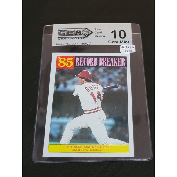 1986 Topps PETE ROSE Record Breaker Card #206 Mint 10 - Picture 1 of 2